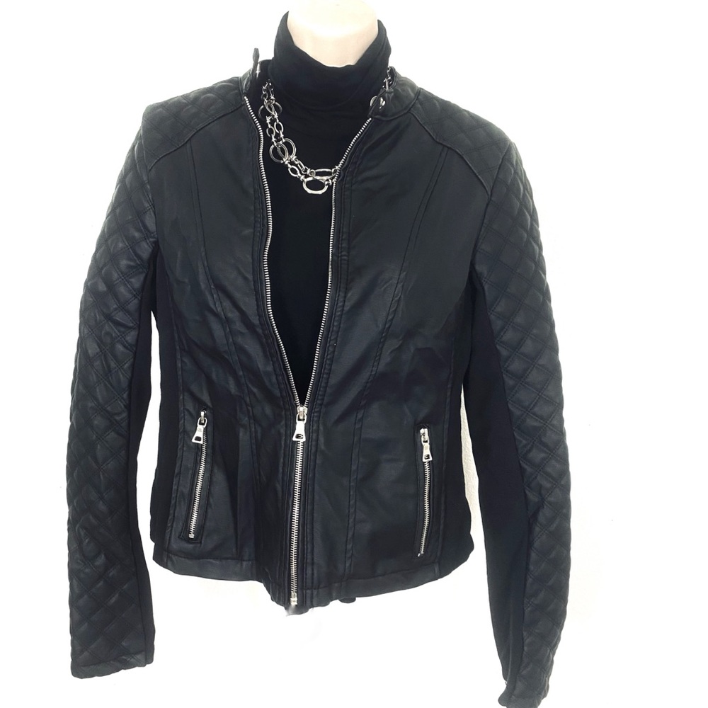 Women's Zip UP Black Bomber Jacket Size PS